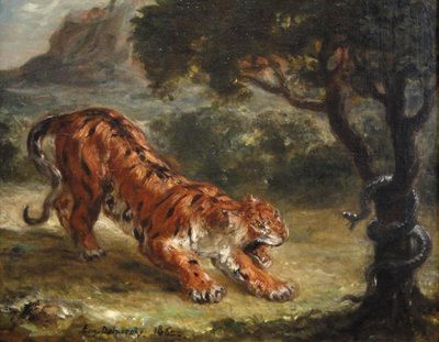 Tiger and Snake by Ferdinand Victor Eugene Delacroix
